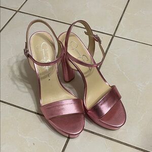 Jessica Simpson Metallic Pink Heels